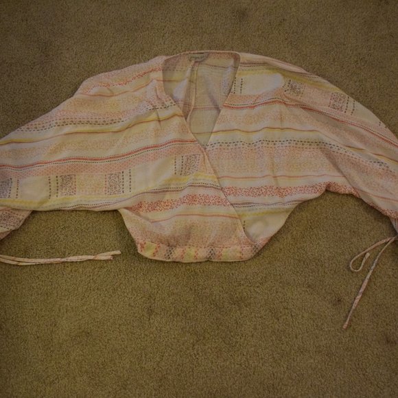 Cropped Bohemian Striped Blouse - Picture 1 of 4